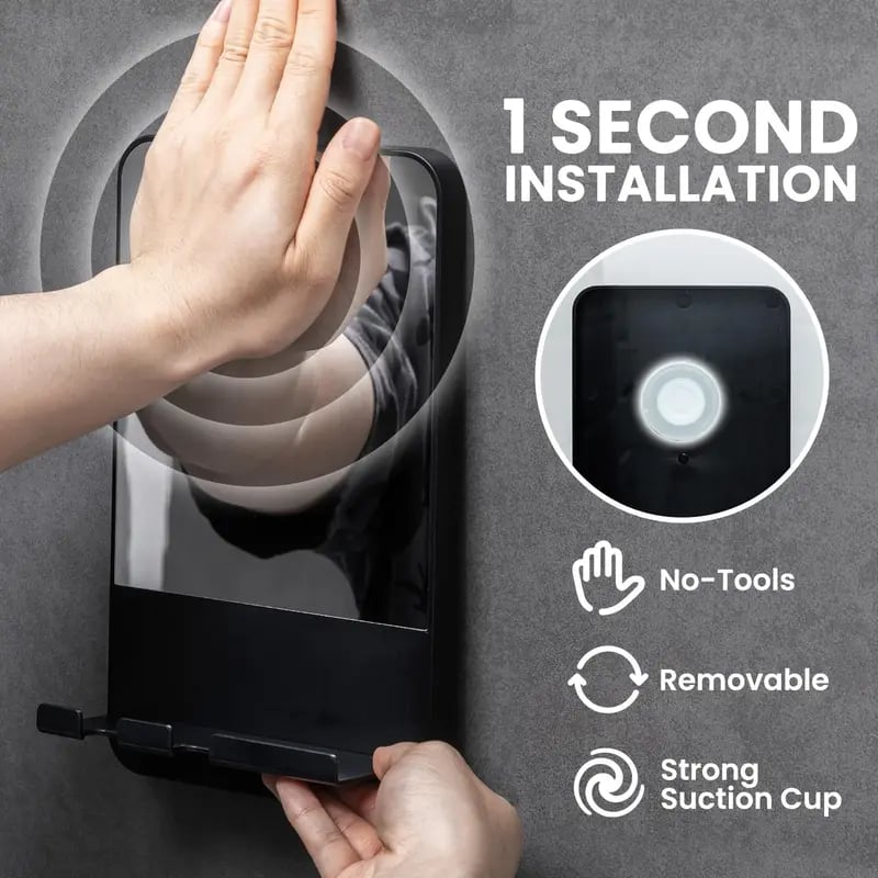 ✨Fogless Shower Mirror, Anti-Fog with Razor Holder