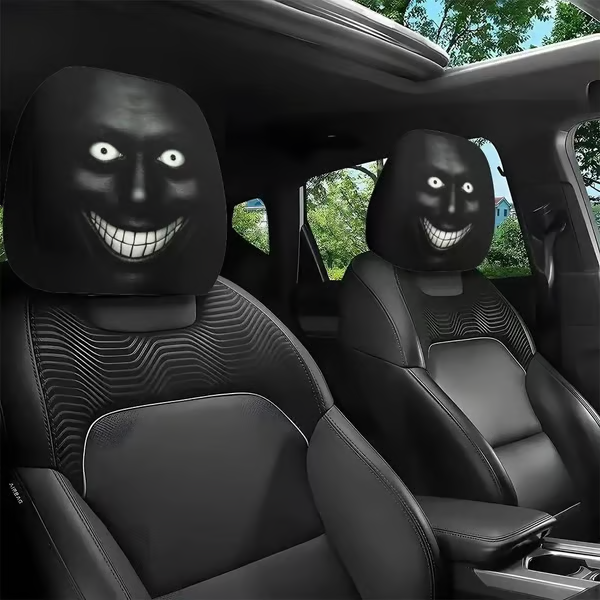 Funny Cartoon Car Headrest Covers โ 2PCS Universal Fit