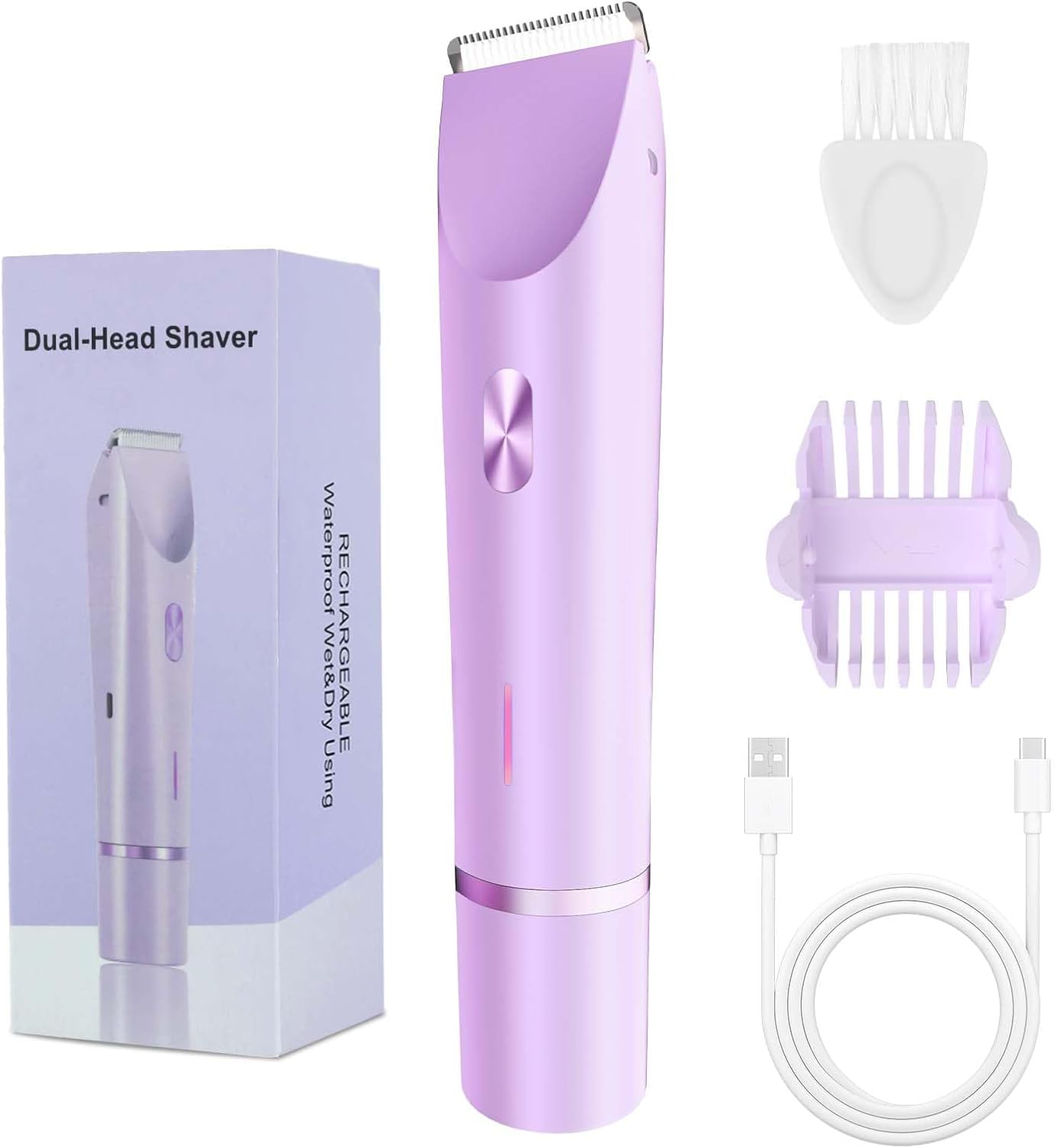 🔥Limited Time 49% Off🔥Bikini Trimmer for Women, Electric Shaver and Razor Rechargeable 2-in-1 Body and Facial Epilator