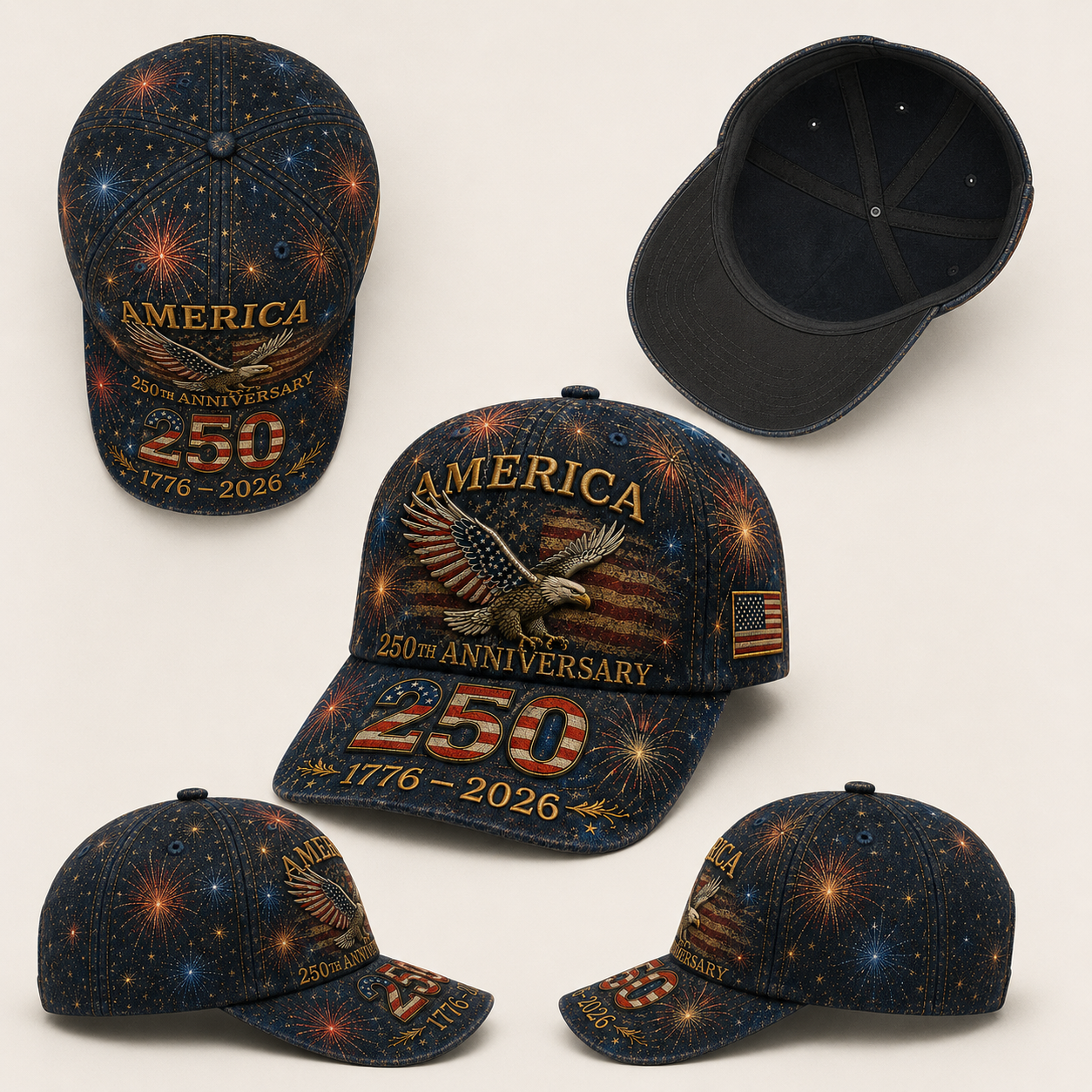 🇺🇸 America 250th Anniversary Eagle Embroidered Cap