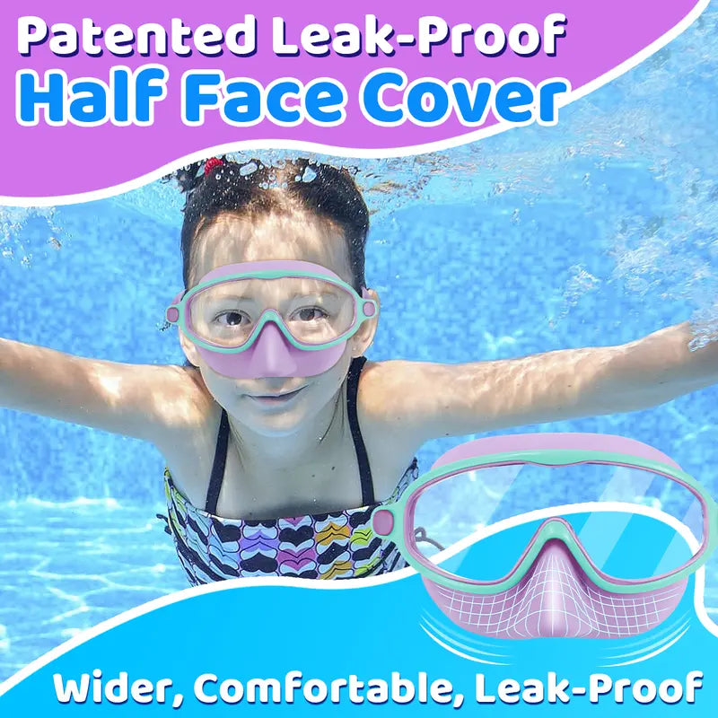 Kids Swim Goggles – Anti-Fog UV Protection Swimming Goggles with Nose Cover