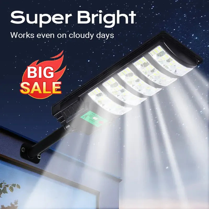 🌞 Upgraded Solar Street Light Outdoor 5730 SMD LED 120LM/W | Super Bright Mono Panel + LiFePO4 Battery | IP65 Waterproof for Yard & Street