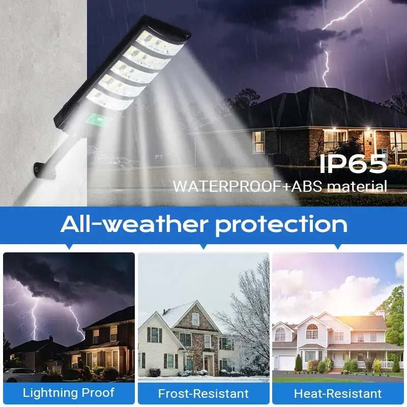 🌞 Upgraded Solar Street Light Outdoor 5730 SMD LED 120LM/W | Super Bright Mono Panel + LiFePO4 Battery | IP65 Waterproof for Yard & Street