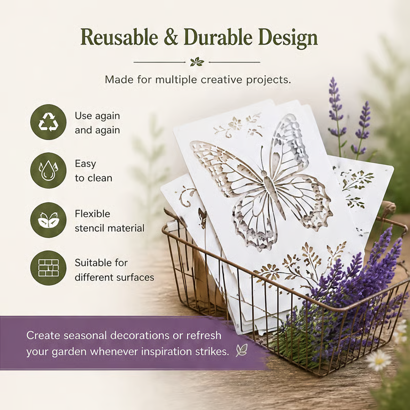 🔥LAST DAY 70% OFF - 🌿 Garden Wall Stencil – Reusable DIY Kit for Walls, Fences & Patios