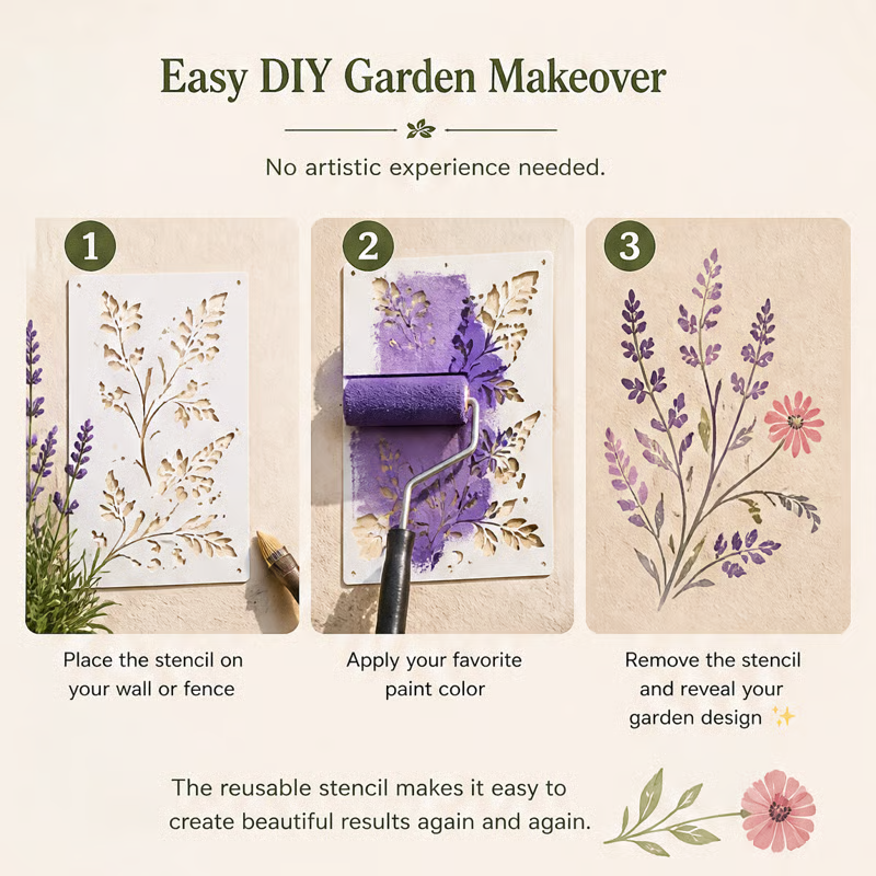 🔥LAST DAY 70% OFF - 🌿 Garden Wall Stencil – Reusable DIY Kit for Walls, Fences & Patios