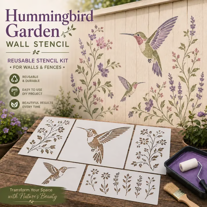 🔥LAST DAY 70% OFF - 🌿 Garden Wall Stencil – Reusable DIY Kit for Walls, Fences & Patios