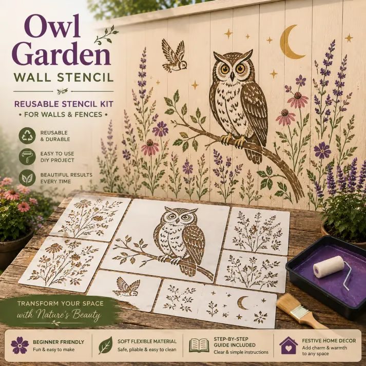 🔥LAST DAY 70% OFF - 🌿 Garden Wall Stencil – Reusable DIY Kit for Walls, Fences & Patios
