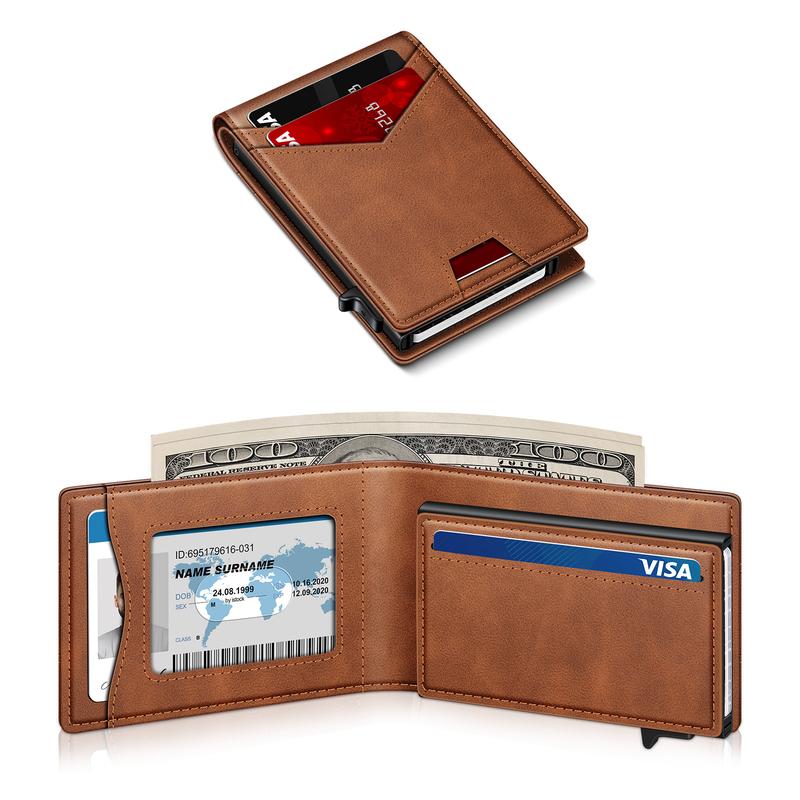Men’s Minimalist Bifold Wallet – Slim Card & Cash Holder⚡