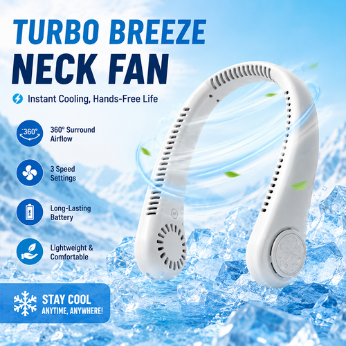 ⚡ FreshHalo Turbo Breeze Neck Fan|Instant cooling, hands-free life 🔋