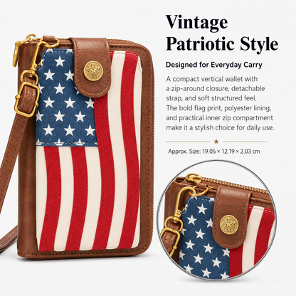 Vintage Star & Stripe Phone Purse | USA Flag Western Style Bag