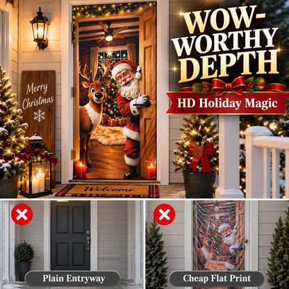 🎄 Christmas Door Cover – Festive Holiday Door Decoration