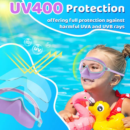 Kids Swim Goggles – Anti-Fog UV Protection Swimming Goggles with Nose Cover