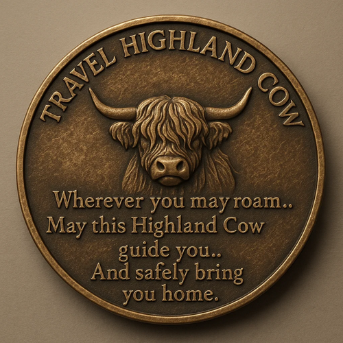 🐂 Travel Highland Cow Lucky Coin