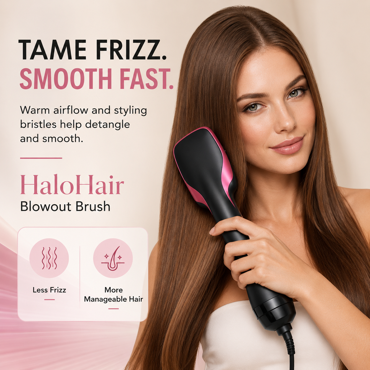 💕 HaloHair 2-in-1 Blowout & Styling Brush