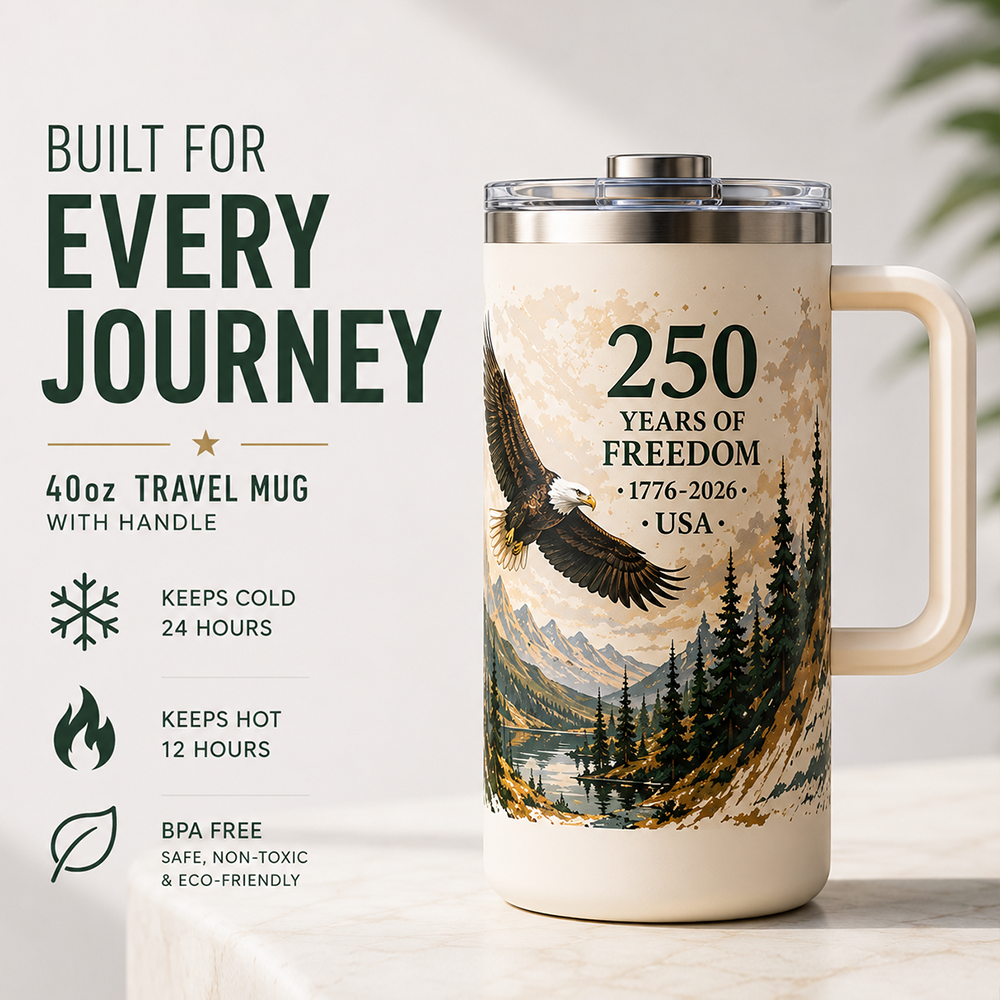🦅🚘 Freedom Eagle 250 Travel Tumbler — Designed for America’s Busy Lifestyle