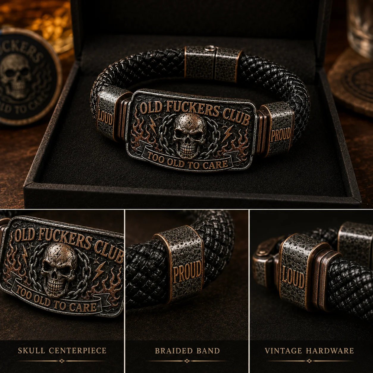 ☠️ Old Fuckers Club | Wild Freedom 2026 Limited Edition Skull Bracelet