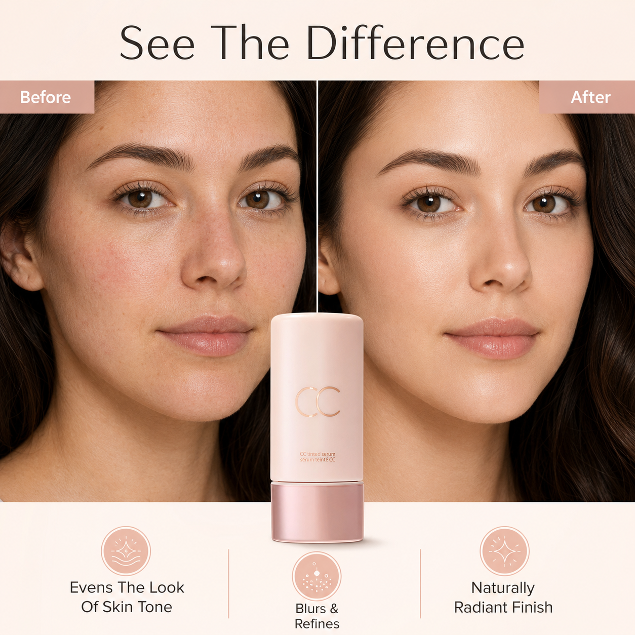 🌸 BareLuxe Adaptive Tint Serum Luxury Color-Correcting Serum