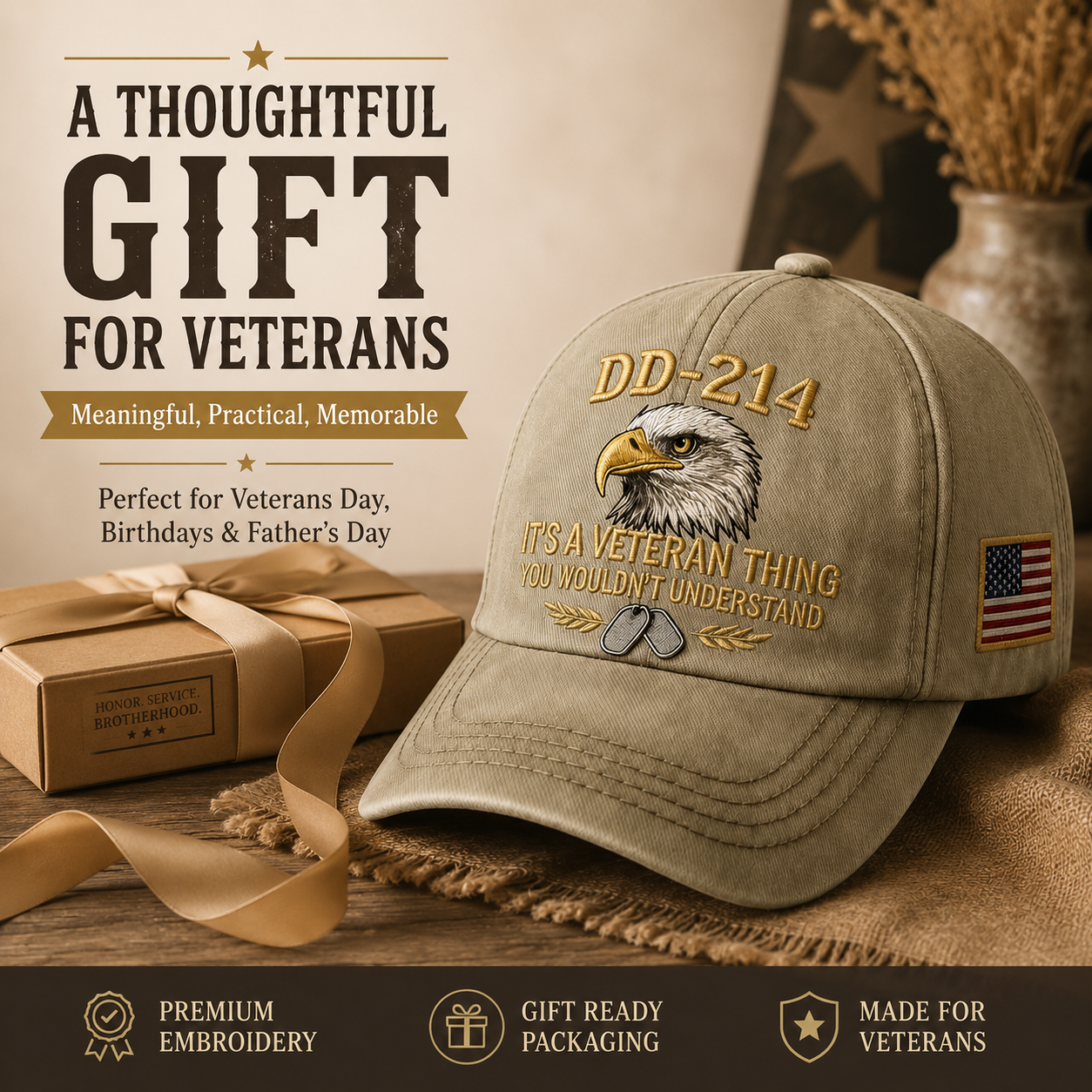 DD-214 Veteran Hat -It's a veteran thing - Embroidered Edition
