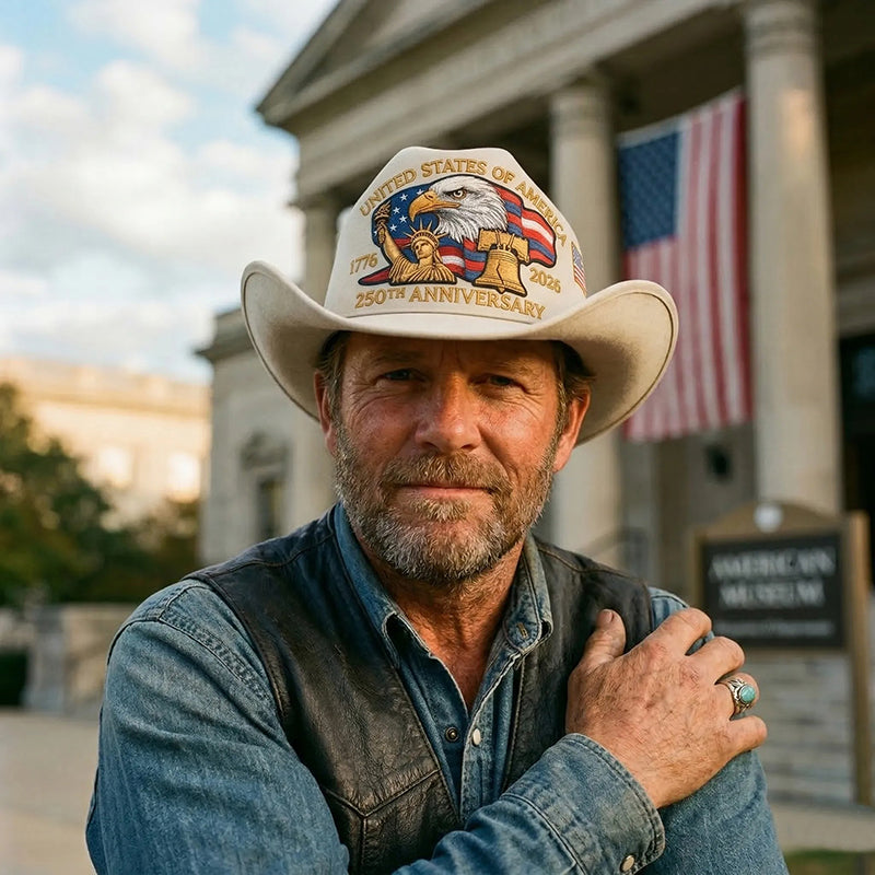 💥Last Day 49% OFF -U.S. 250th Anniversary Edition Unisex Felt Cowboy Hat