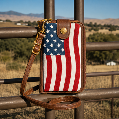 Vintage Star & Stripe Phone Purse | USA Flag Western Style Bag