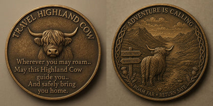 🐂 Travel Highland Cow Lucky Coin