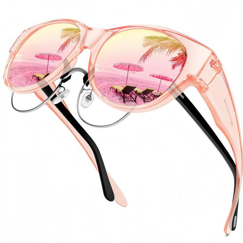 Fit-Over Prescription Sunglasses, Oversized Square Full-Rim Plastic Frames, UV400 Protection, Trendy Stylish Women's Unisex Fashion Accessory, Single Pair summerwins