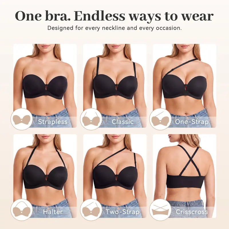 Womens Strapless Front Closure Bra