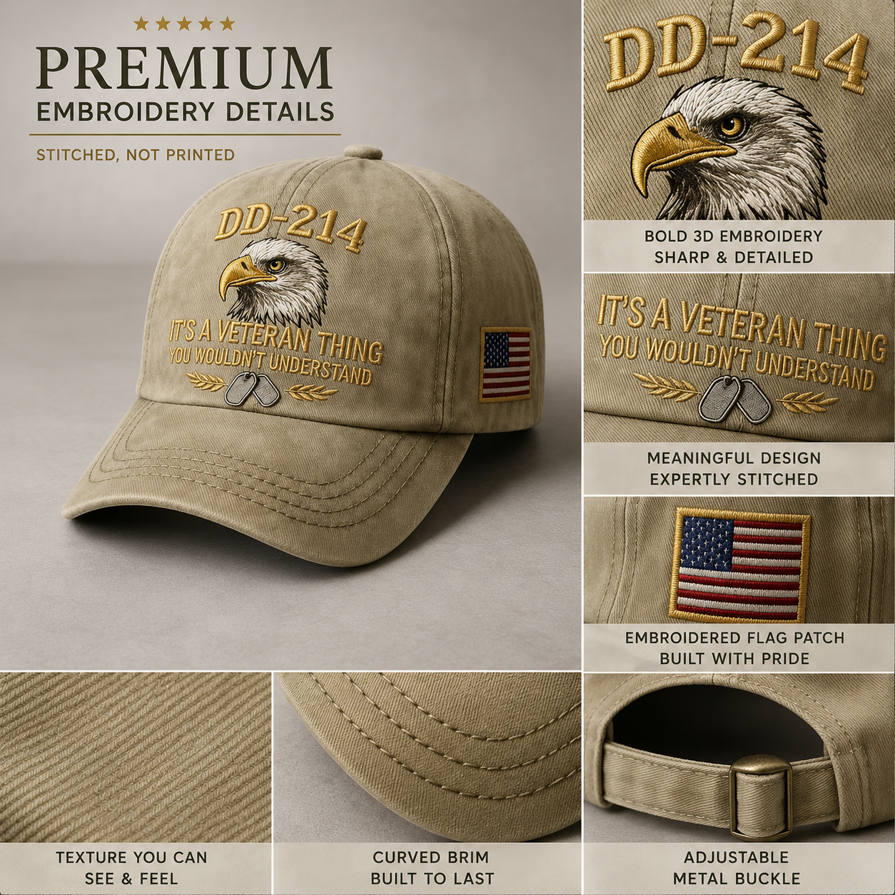 DD-214 Veteran Hat -It's a veteran thing - Embroidered Edition