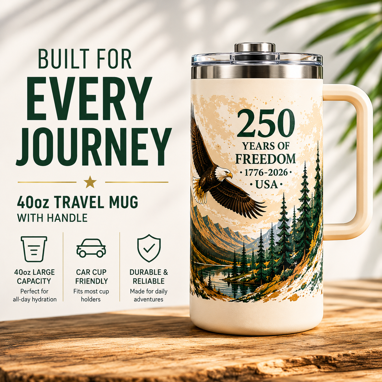 🦅🚘 Freedom Eagle 250 Travel Tumbler — Designed for America’s Busy Lifestyle