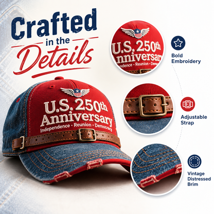 🔥🔥🔥U.S. 250th  Anniversary Retro Washed Cap