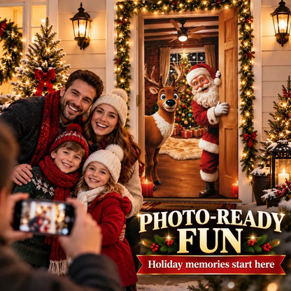 🎄 Christmas Door Cover – Festive Holiday Door Decoration