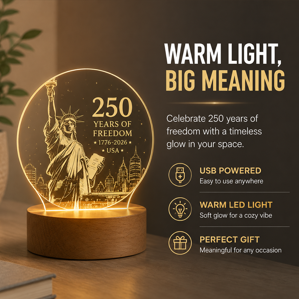 🗽 USA 250 Years of Freedom Commemorative Acrylic Light Decor