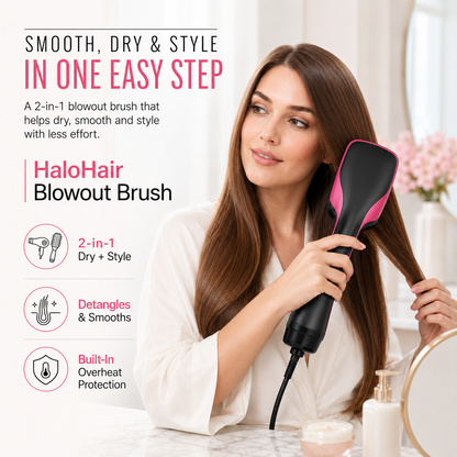 💕 HaloHair 2-in-1 Blowout & Styling Brush
