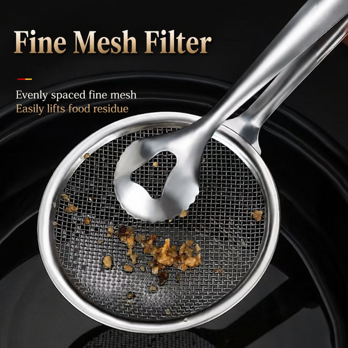 🍳 2-in-1 Strainer Tongs – Stainless Steel Kitchen Tool for Grab, Drain & Serve