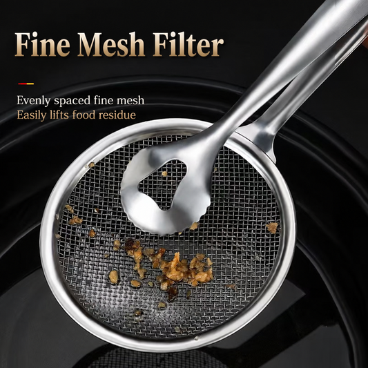 🍳 2-in-1 Strainer Tongs – Stainless Steel Kitchen Tool for Grab, Drain & Serve