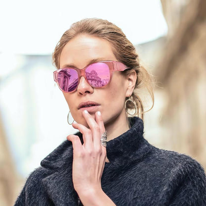 Fit-Over Prescription Sunglasses, Oversized Square Full-Rim Plastic Frames, UV400 Protection, Trendy Stylish Women's Unisex Fashion Accessory, Single Pair summerwins