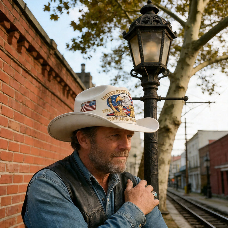 💥Last Day 49% OFF -U.S. 250th Anniversary Edition Unisex Felt Cowboy Hat
