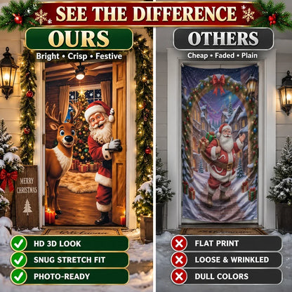 🎄 Christmas Door Cover – Festive Holiday Door Decoration