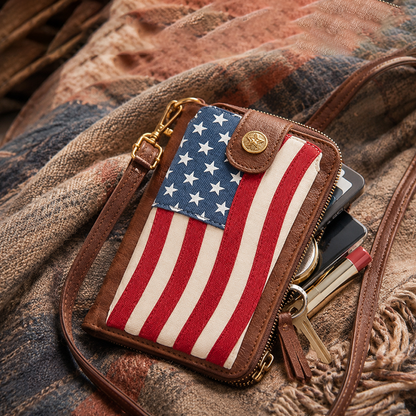 Vintage Star & Stripe Phone Purse | USA Flag Western Style Bag