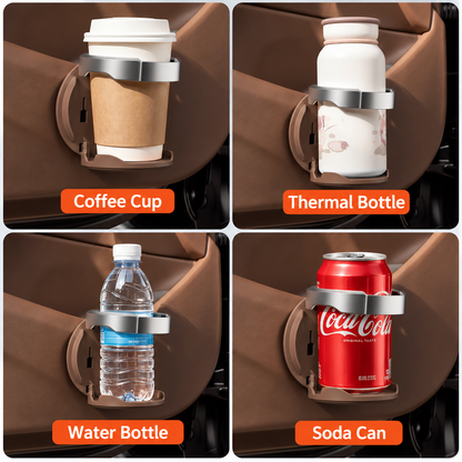 🚗Universal Foldable Car Cup Holder with Hook – Space-Saving Drink & Bottle Holder