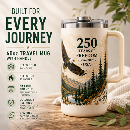 🦅🚘 Freedom Eagle 250 Travel Tumbler — Designed for America’s Busy Lifestyle
