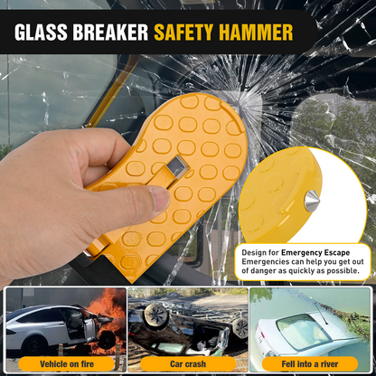 Running Board Car Door Step for Roof Access Universal Car Step Hook for Roof SUV Trucks Folding Aluminum Alloy Vehicle Door Latch Step Pedal With Glass Breaker Safety Hammer, Max Load 400lbs, 2 Pack Yellow