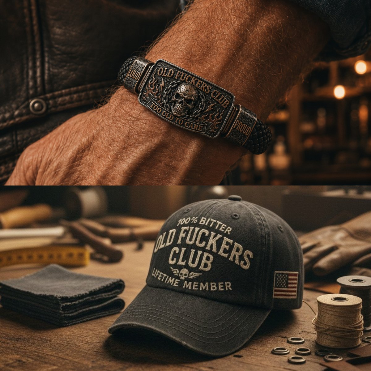 ☠️ Old Fuckers Club | Wild Freedom 2026 Limited Edition Skull Bracelet