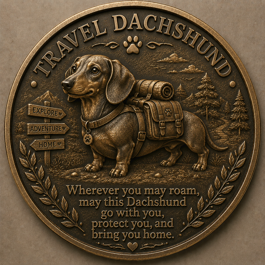 🐾 Travel Dachshund Lucky Coin