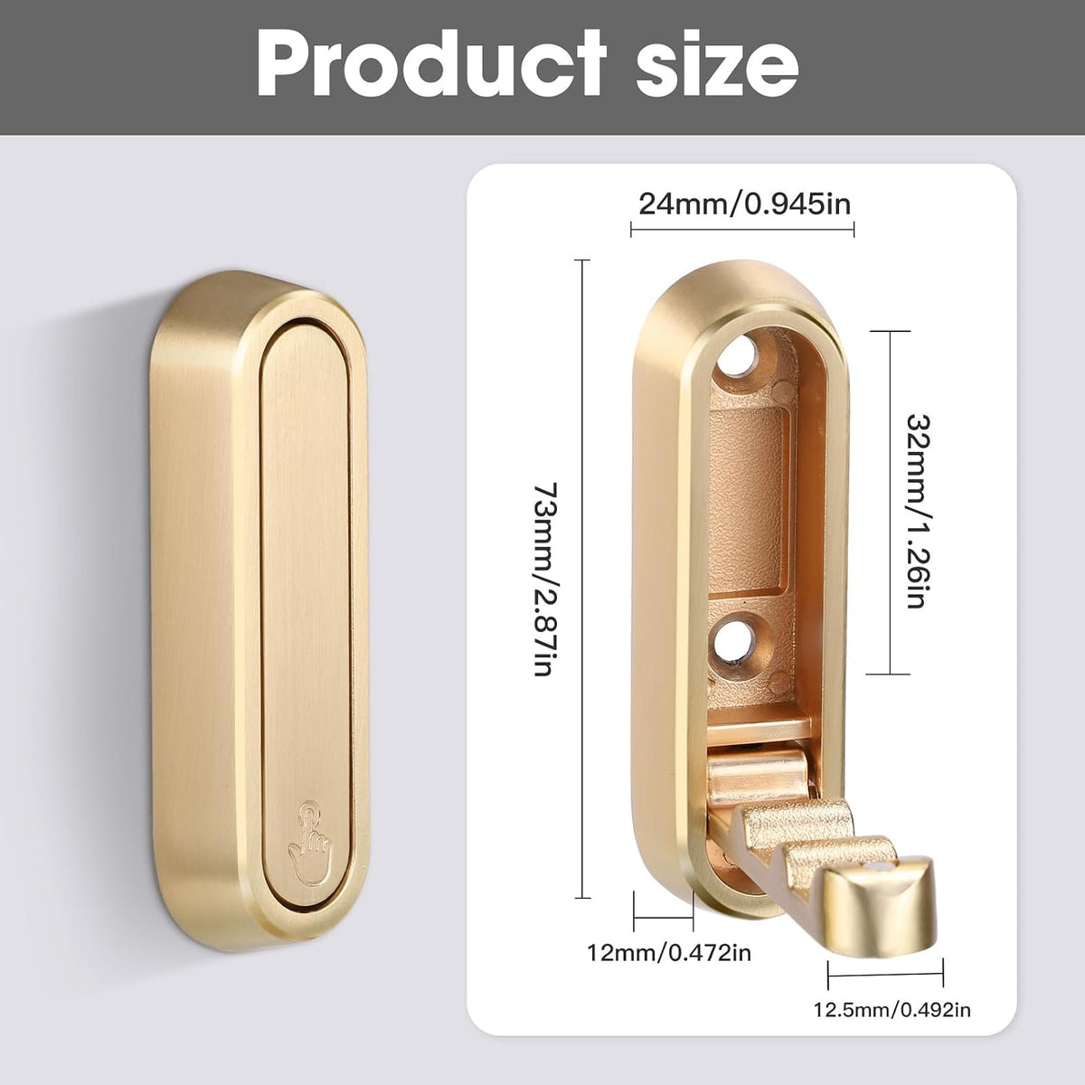 Dntorx Folding Wall Hooks 3-Pack – Heavy Duty Gold Hooks for Towels, Coats & Keys