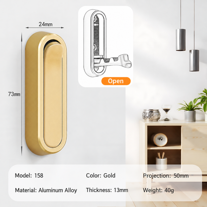 Dntorx Folding Wall Hooks 3-Pack – Heavy Duty Gold Hooks for Towels, Coats & Keys