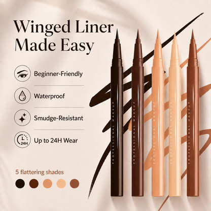 ✨ Winged Lift Liner – Creates sharp lifted wings for bigger-looking eyes 👁️ Long-lasting waterproof formula stays flawless all day.