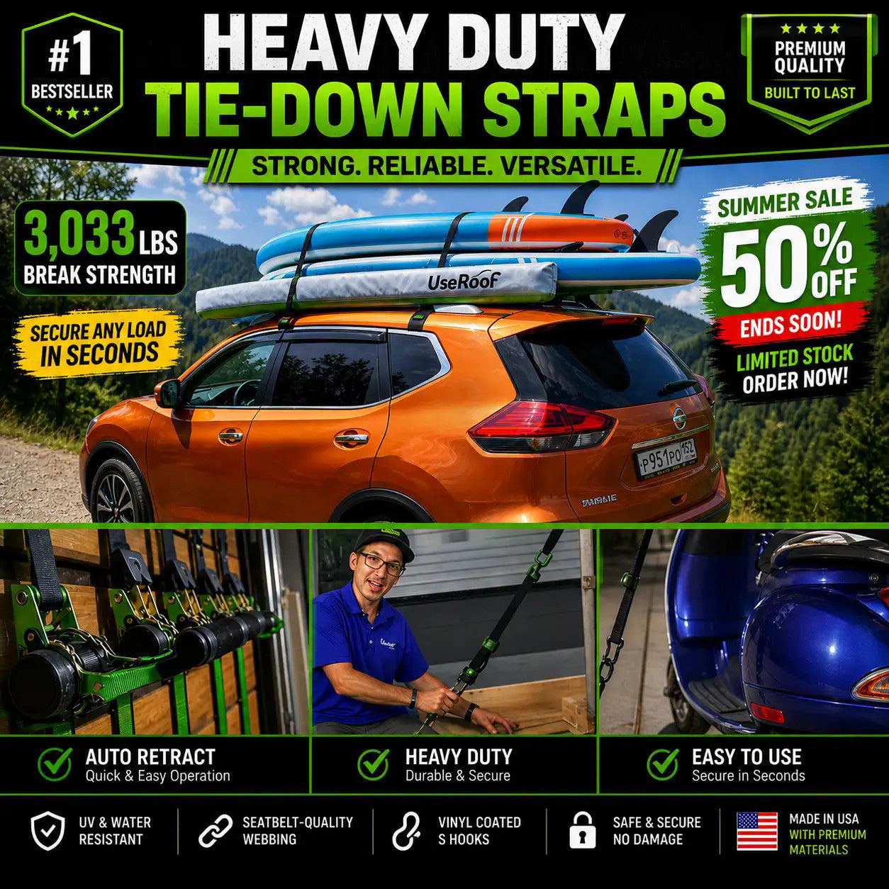 🔥 Selling Fast 50% OFF 🎁 Perfect Gift – Retractable Ratchet Strap (2026 Upgraded Edition)