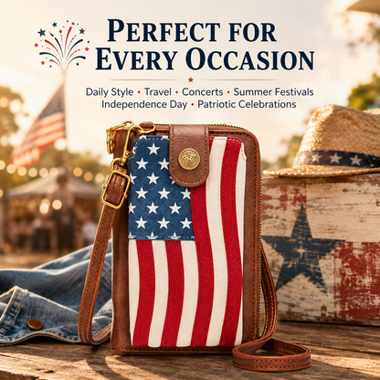 Vintage Star & Stripe Phone Purse | USA Flag Western Style Bag