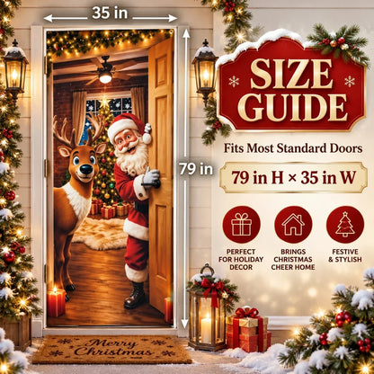 🎄 Christmas Door Cover – Festive Holiday Door Decoration